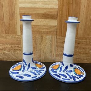 Pair of DESUIR International Made in Italy Ceramic Candle Holder